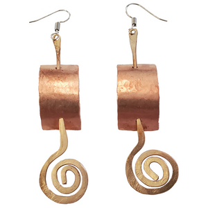 Fractal Swirl Copper Earring JE12