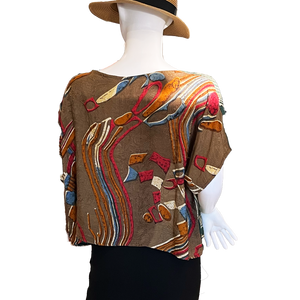 LUCIE Recycled Sari Boxy Top - 100% Silk