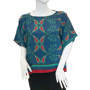 EVELYN  Recycled Sari Boxy Top - 100% Silk