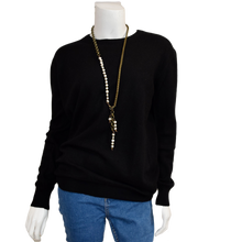 Load image into Gallery viewer, Unisex Cashmere  Crew Neck Sweater in Black