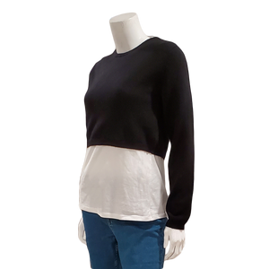 LUCY: Cashmere Cropped, Crew Neck in Black