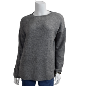 JILLIAN: Cashmere Lounge Sweater in Grey Melange