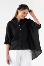 Load image into Gallery viewer, Oversize Linen Shirt: Black Linen