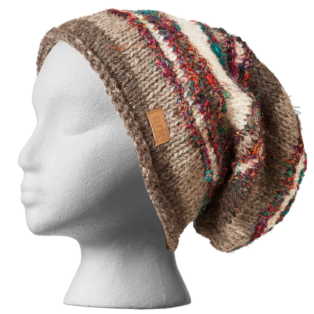 Swool Stripe Slouch Hat: Natural/White