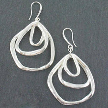 Load image into Gallery viewer, SB Triple Ring Earrings In Silver Plate