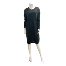 Load image into Gallery viewer, Robyn Knit Top Linen Dress:Black