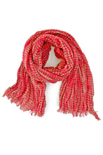 Load image into Gallery viewer, Cotton Scarf: Wall Red/Khaki