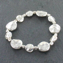 Load image into Gallery viewer, SB Beaten Disc Bracelet In Silver Plate