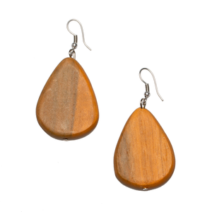 Tinted Wooden Pebble Earring