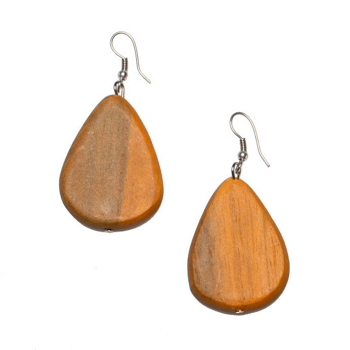 SB Tinted Wooden Pebble Earring