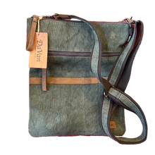 Load image into Gallery viewer, Tie Dyed Cotton/Linen Canvas Shoulder Bag Green