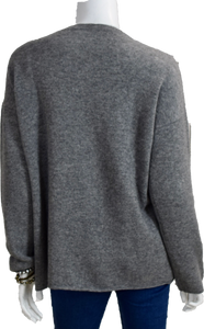 JILLIAN: Cashmere Lounge Sweater in Grey Melange