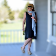 Load image into Gallery viewer, Linen dress with raw edge hem &amp; pockets