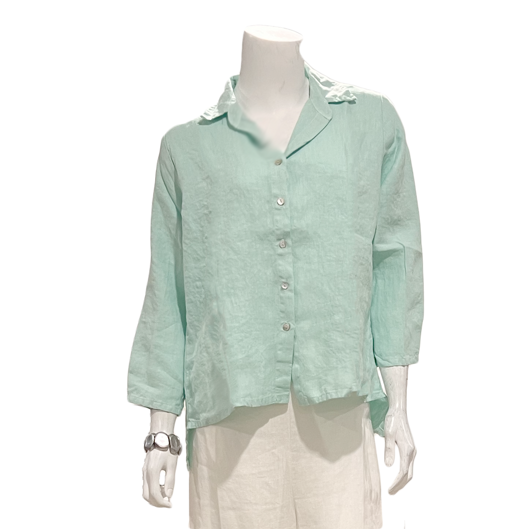 Ruby Hi Low Linen Shirt,Mente