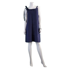 Load image into Gallery viewer, Navy Linen sundress with pockets