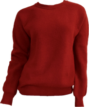 Load image into Gallery viewer, ANDREA: Cashmere &amp; Extra Fine Merino Rib Sweatshirt in Crimson