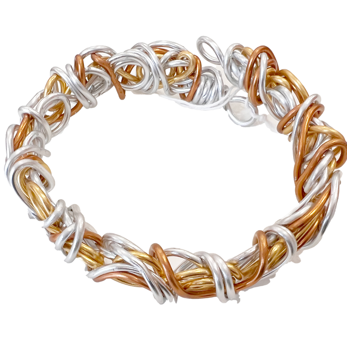 WN Hand Made Aluminium Wire Bangle tri -colour