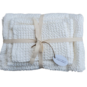 Waffle Towel Set, White